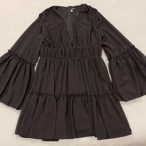 SHEIN Black Ruffled Dress